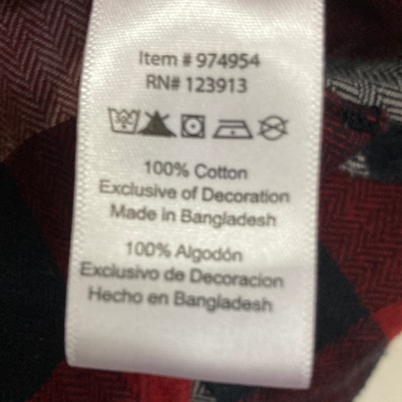 Mens 100% cotton Black&Red PLAID LS Button- down SHIRT w/dual chest pockets Sz M - Picture 5 of 10